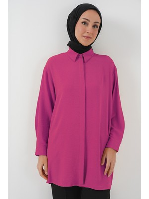 Bigdart Kadın Uzun Gömlek Tunik 5945 - Fuşya