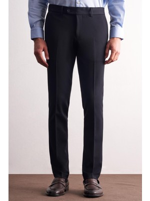 İmza Lacivert Yan Cep Açık Paça Esnek Slim Fit Classic Casual Pantolon 1003255153