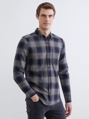 Lc Waikiki Yeni Sezon Regular Fit Uzun Kollu Ekose Gabardin Erkek Gömlek