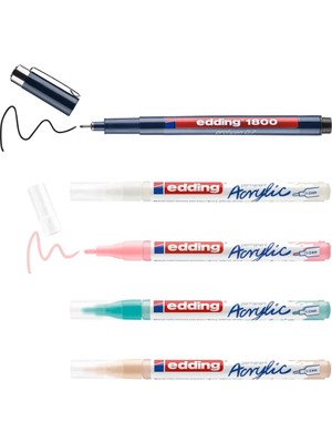 Mena Rise 5300 Uçlu Akrilik Markör ve 1800 Teknik Çizim 5'li Manga Seti