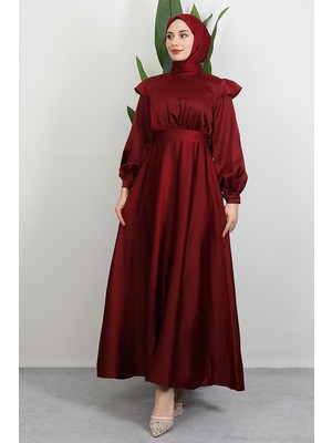 Giza Store Omuz Detay Elbise Bordo