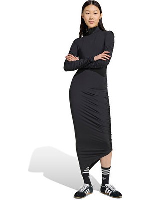 Adidas Ruched Maxi Kadın Günlük Elbise JW2806 Siyah