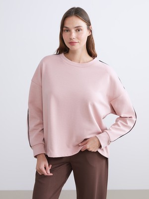 Lc Waikiki Yeni Sezon Bisiklet Yaka Oversize Kadın Pijama Üstü