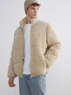 Lc Waikiki Yeni Sezon Dik Yaka Erkek Pelüş Şişme Mont