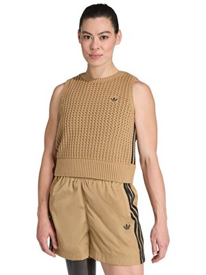 Adidas Knitted Vest Kadın Günlük Yelek JW4994 Kahverengi