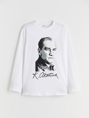 Lc Waikiki Yeni Sezon Bisiklet Yaka Atatürk Baskılı Erkek Çocuk Tişört