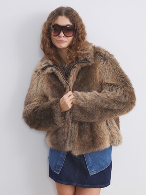 Lc Waikiki Yeni Sezon Dik Yaka Kadın Kürk Mont