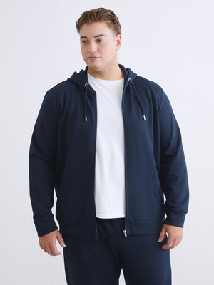 Lc Waikiki Yeni Sezon Büyük Beden Kapüşonlu Erkek Kalın Fermuarlı Sweatshirt