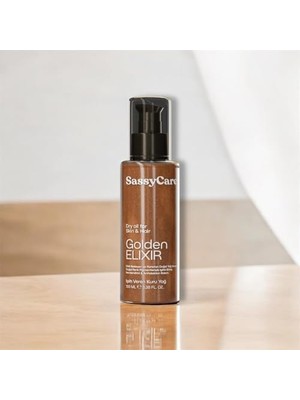 Mena Rise Sassycare Kuru Yağ Golden Elixir Cilt, Saç ve Vücut Için Işıltı Veren Besleyici Bakım Yağı 100 ml