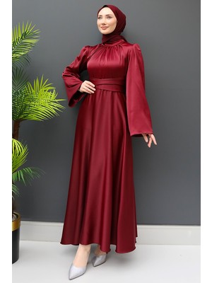 Giza Store Nazlı Tesettür Elbise Bordo