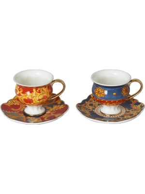 Mena Rise Art Clarissa Dörtlü Ayaklı Kahve Fincanı Seti