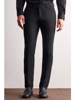 İmza Siyah Yan Cep Açık Paça Esnek Slim Fit Classic Classic Pantolon 1003255163