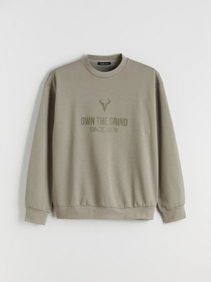 Lc Waikiki Yeni Sezon Bisiklet Yaka Baskılı Erkek Sweatshirt