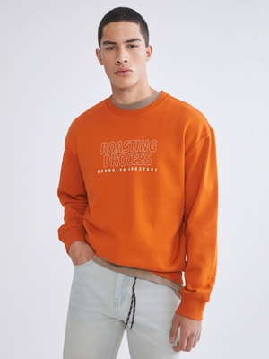 Lc Waikiki Yeni Sezon Bisiklet Yaka Baskılı Erkek Kalın Sweatshirt