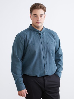 Lc Waikiki Yeni Sezon Büyük Beden Regular Fit Uzun Kollu Gabardin Erkek Gömlek