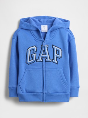 Gap Erkek Bebek Mavi Gap Easy Logo Baskılı Fermuarlı Sweatshirt