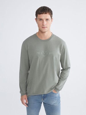 Lc Waikiki Yeni Sezon Bisiklet Yaka Baskılı Erkek Sweatshirt