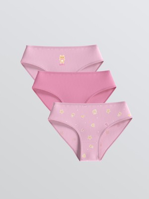 Lc Waikiki Yeni Sezon Baskılı Kız Çocuk Külot 3'lü