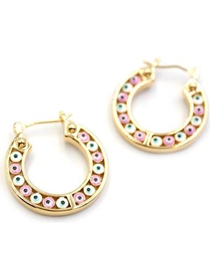 Venüs Shopping Halka Nazar Küpe - Altın