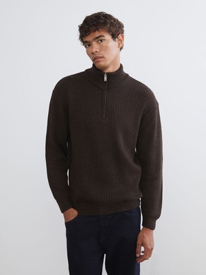 Lc Waikiki Yeni Sezon Fermuarlı Dik Yaka Erkek Triko Kazak