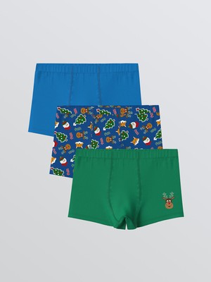 Lc Waikiki Yeni Sezon Yılbaşı Temalı Erkek Çocuk Boxer 3'lü