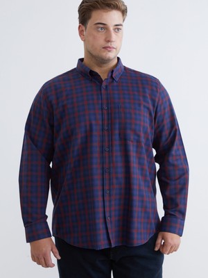 Lc Waikiki Yeni Sezon Büyük Beden Regular Fit Uzun Kollu Ekose Erkek Gömlek