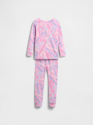 Gap Bebek Pembe Organik Brushed Pamuklu Holiday Pijama Takımı