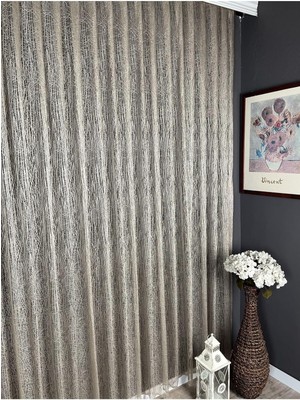 Mena Rise Depo Taç Buz Kırığı Seyrek Pile Tül Tek Kanat Bzkrgseyrekpile, Bej, 70 x 200