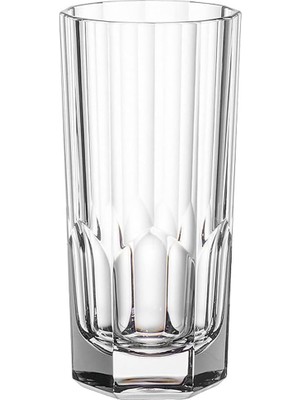 Mena Rise 330 Ml,kabartma Desenli 6 Adet Uzun Cam, ve Soğuk Kokteyller,buzlu Içececekler Için Kibar Şık Ergonomik Tasarım Borosilikat Cam