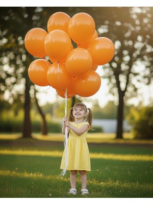 Evabrite 12INC Büyük Boy Turuncu Renk Balon Yüksek Kalite 20 Adet - Doğum Günü Parti Süsü