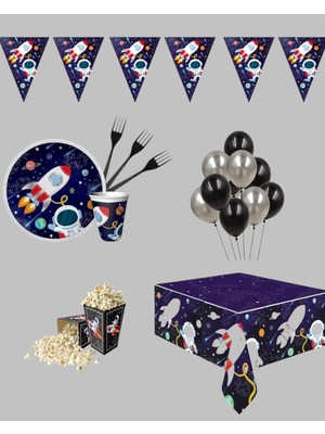 Evabrite Uzay 32 Kişilik Doğum Günü Parti Seti -Kozmik Uzay Astronot Konsepti