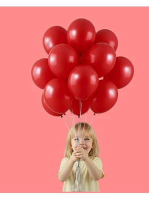 Evabrite 12INC Büyük Boy Kırmızı Renk Balon Yüksek Kalite 20 Adet - Doğum Günü Parti Süsü