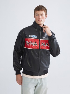 Lc Waikiki Yeni Sezon Dik Yaka Baskılı Erkek Suni Deri Mont