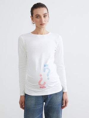 Lc Waikiki Yeni Sezon Bisiklet Yaka Baskılı Kadın Tişört