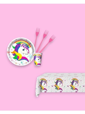 Evabrite Unicorn 24 Kişilik Doğum Günü Parti Seti - Unicorn Konseptli