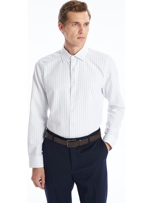 Lc Waikiki Yeni Sezon Slim Fit Uzun Kollu Çizgili Gabardin Erkek Gömlek