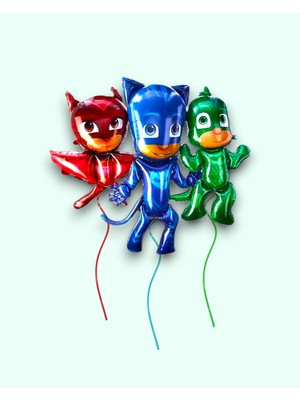 Evabrite Pijamaskeliler Folyo Balon 3'lü Set Büyük Boy 47X67CM - Doğum Günü Parti Süsü