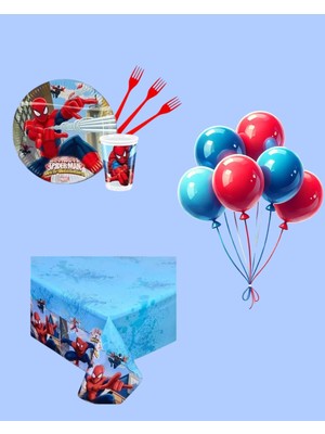 Evabrite Örümcek Adam 24 Kişilik Doğum Günü Parti Malzemeleri - Örümcek Adam Doğum Günü Erkek Çocuk Konsept