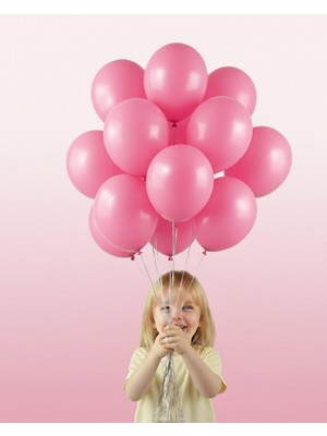 Evabrite 12INC Büyük Boy Pembe Renk Balon Yüksek Kalite 5 Adet - Doğum Günü Parti Süsü