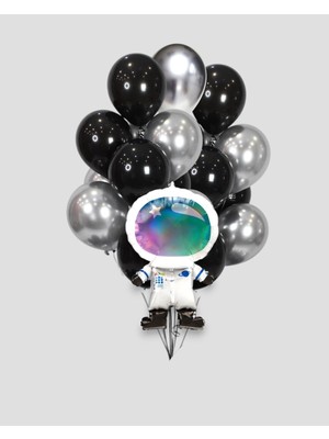 Evabrite Uzay Astronot Konsept Folyo Balon Seti - Folyo Doğum Günü Parti Seti