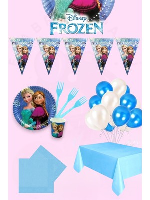 Evabrite Karlar Ülkesi Elsa 32 Kişilik Set Doğum Günü Parti Malzemeleri