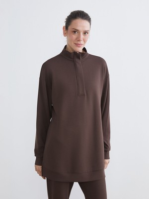 Lc Waikiki Yeni Sezon Dik Yaka Kadın Sweatshirt Tunik