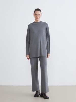 Lc Waikiki Yeni Sezon Beli Lastikli Geniş Paça Kadın Triko Pantolon