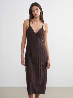 Lc Waikiki Yeni Sezon V Yaka Desenli Askılı Kadın Fantezi Gecelik