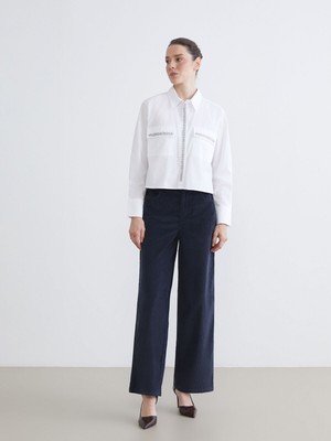 Lc Waikiki Yeni Sezon Beli Lastikli Kadife Kadın Pantolon