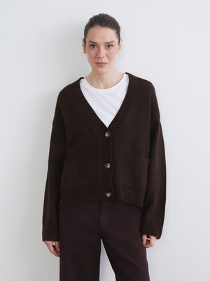 Lc Waikiki Yeni Sezon V Yaka Oversize Kadın Triko Hırka