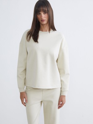 Lc Waikiki Yeni Sezon Bisiklet Yaka Oversize Kadın Sweatshirt