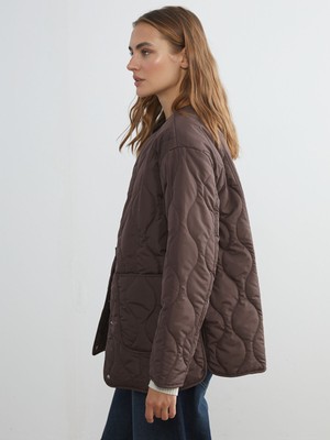 Lc Waikiki Yeni Sezon Bisiklet Yaka Oversize Kapitone Kadın Şişme Mont