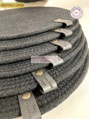 Double Knot Design 4 Adet  Amerikan Servis Supla Tress Jüt Hediyelik Sunum Davet Masa Düzeni