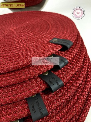 Double Knot Design 4 Adet  Amerikan Servis Supla Tress Jüt Hediyelik Sunum Davet Masa Düzeni